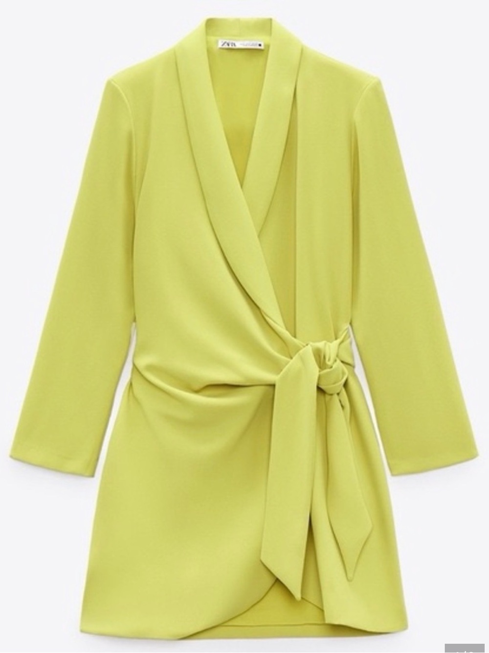 Zara Lime Wrap-Front Robe Dress with Side Knot